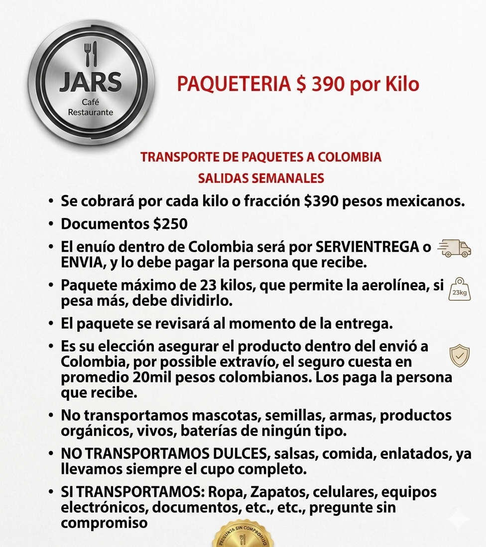 Paqueteria de Mexico hacia Colombia - Remesas
