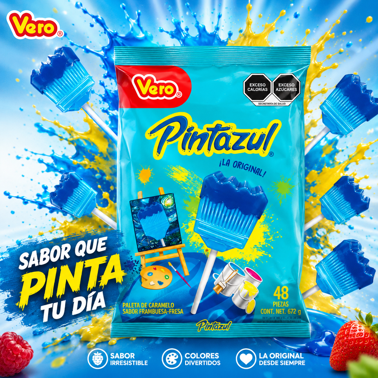 Pintazul Paletas Frambuesa/Fresa Bolsa Colombia