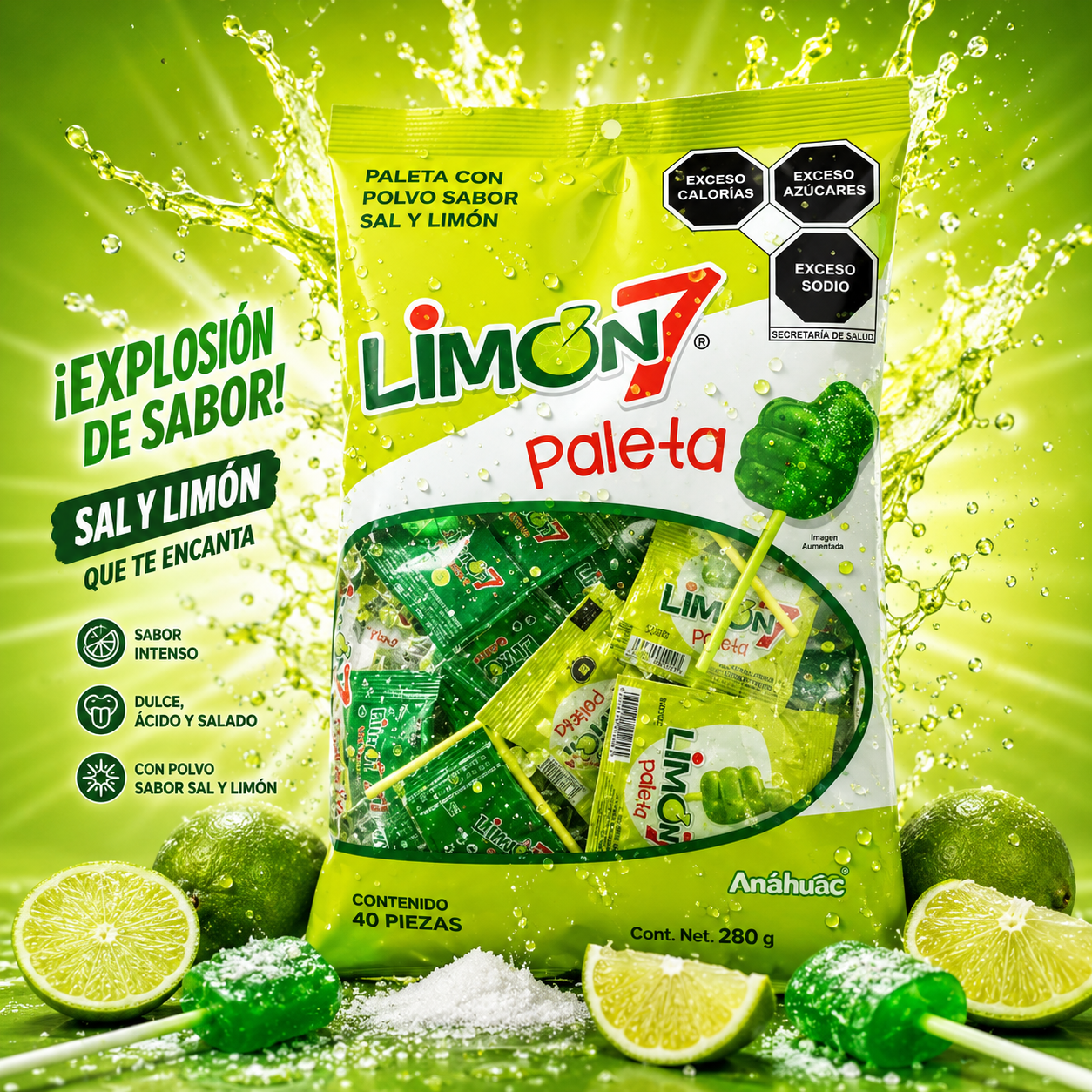 Anáhuac Paletas Limón 7 Sal Limón de mexico para Colombia
