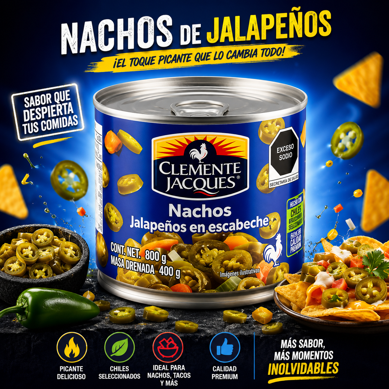 Nachos De Chile Jalapeño Escabeche Lata Colombia