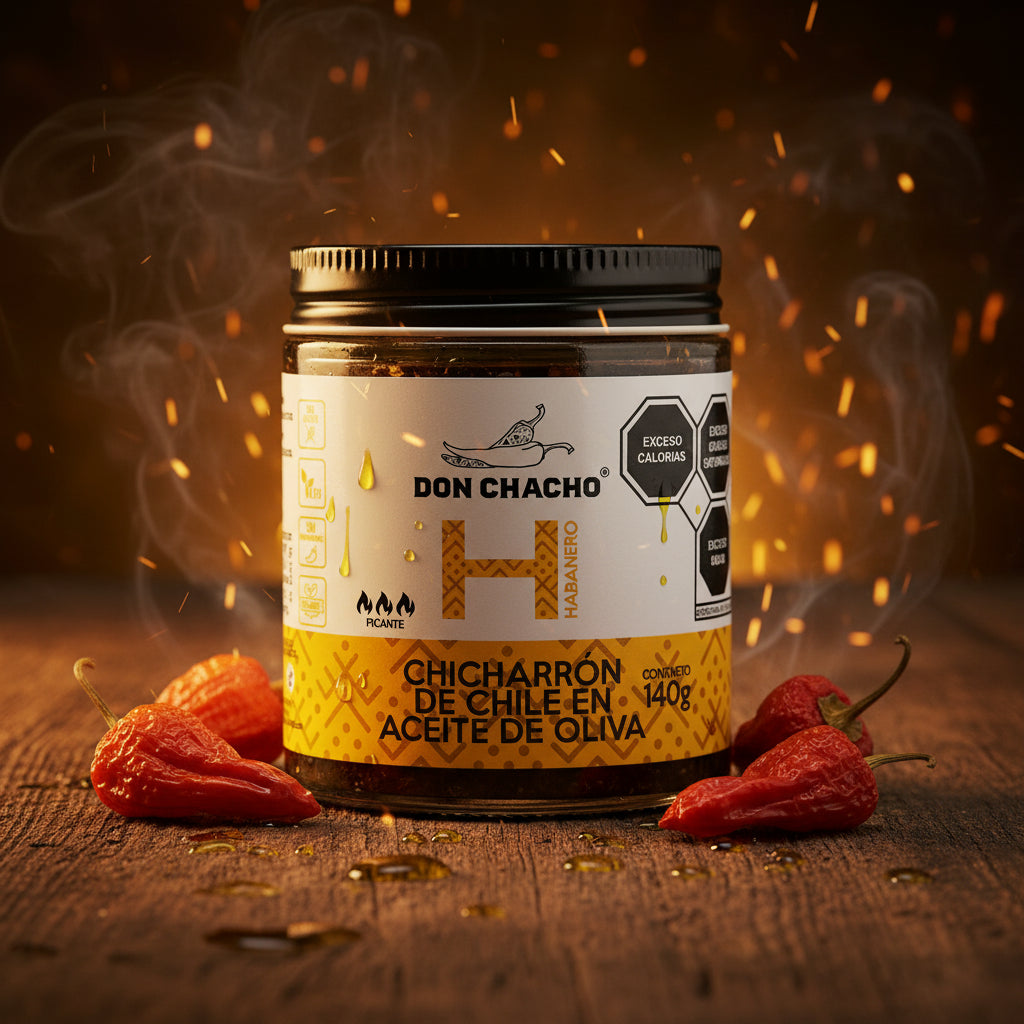 Habanero Chicharrón en  Aceite de Oliva Don Chacho MEXICANO en Colombia