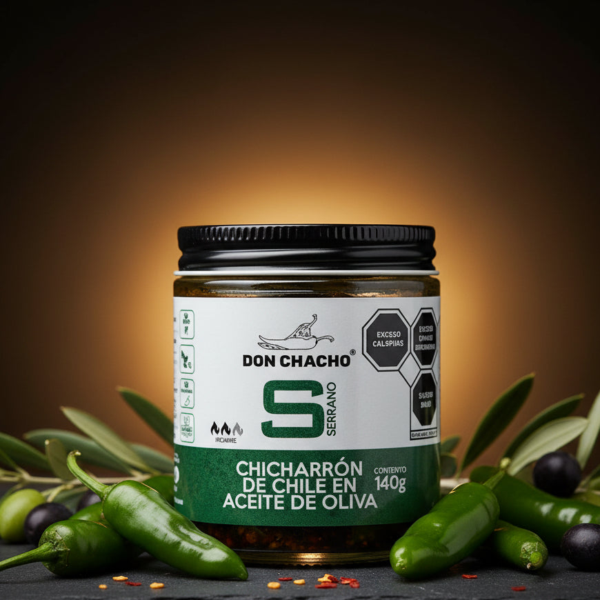 Chicharrón Serrano en Aceite de Oliva Don Chacho MEXICANO en Colombia