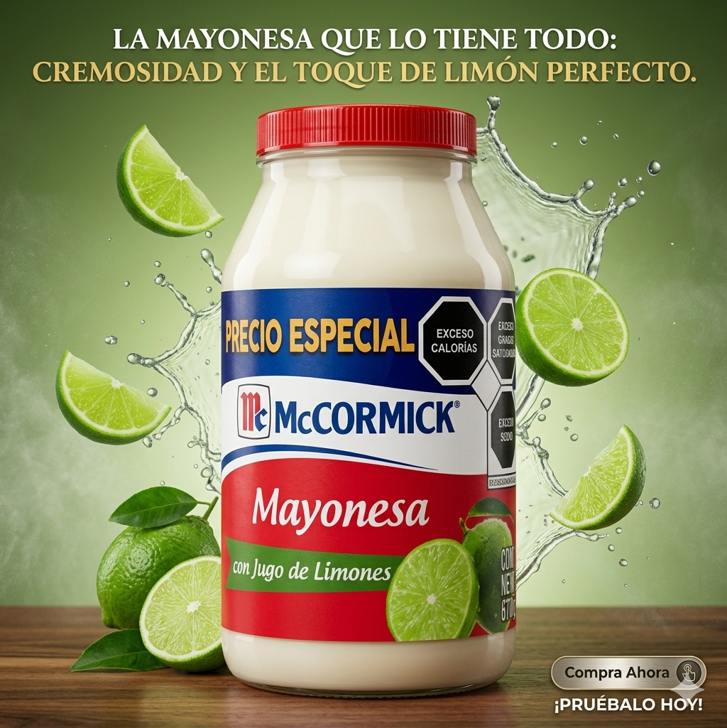Mayonesa con Limón McCormick Frasco Vidrio mexicana en Colombia