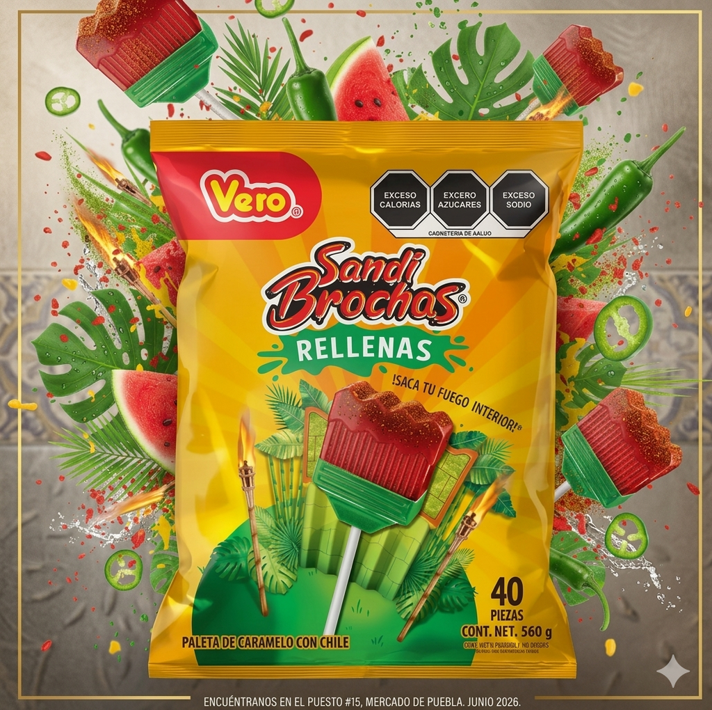 Sandi brochas Paletas Rellenas Caramelo Chile Colombia