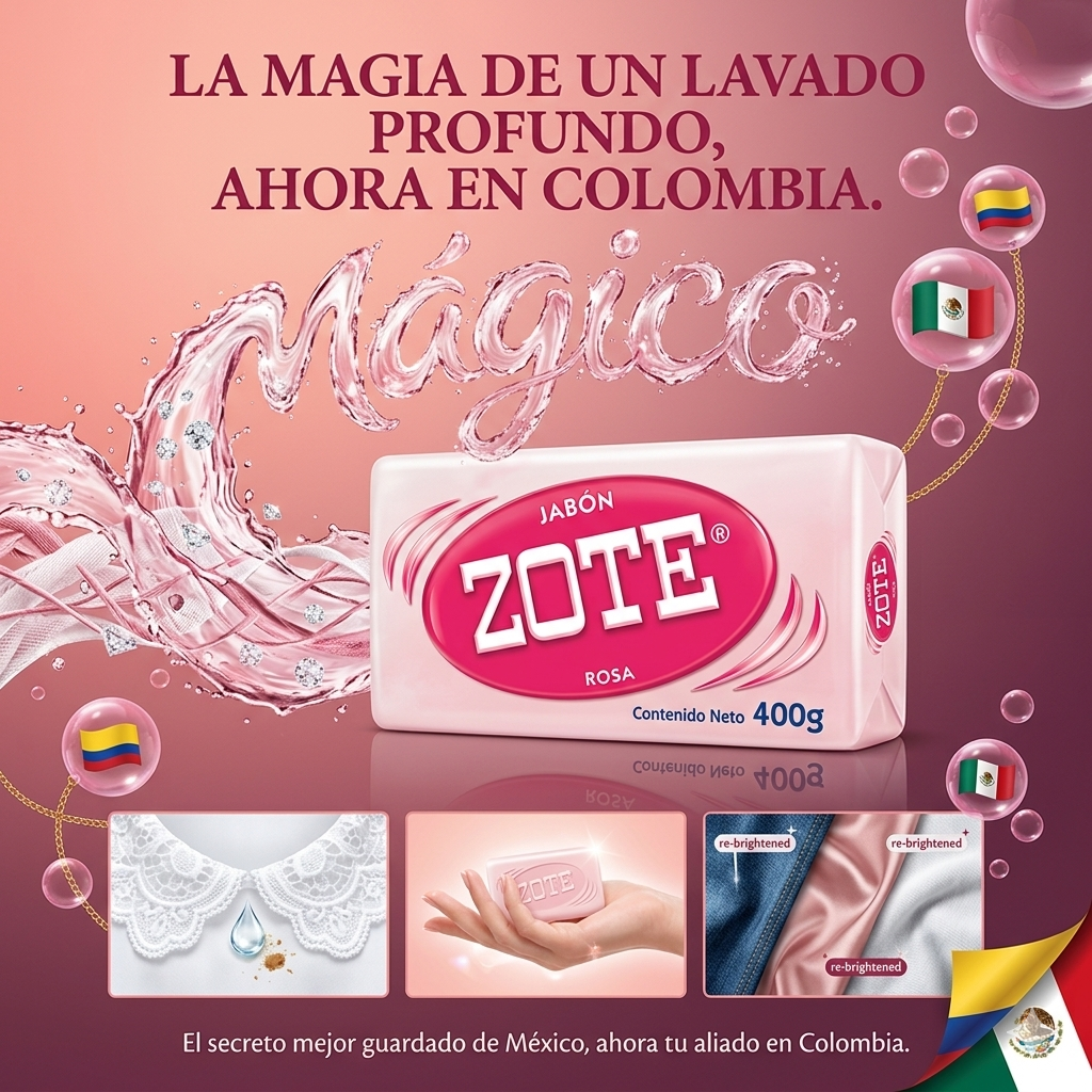 Zote Jabón Rosa Barra Colombia