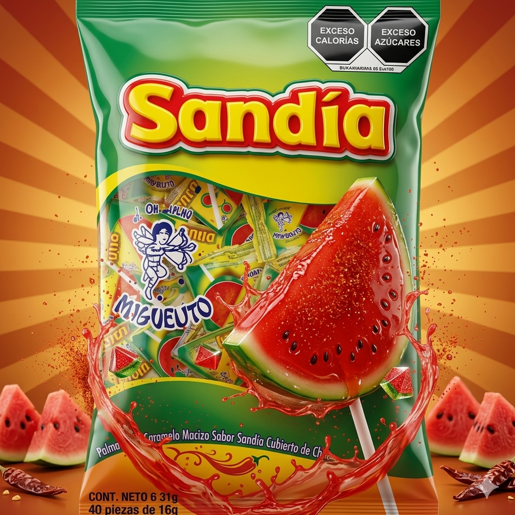 Paletas Sandia con Chile Miguelito en Colombia