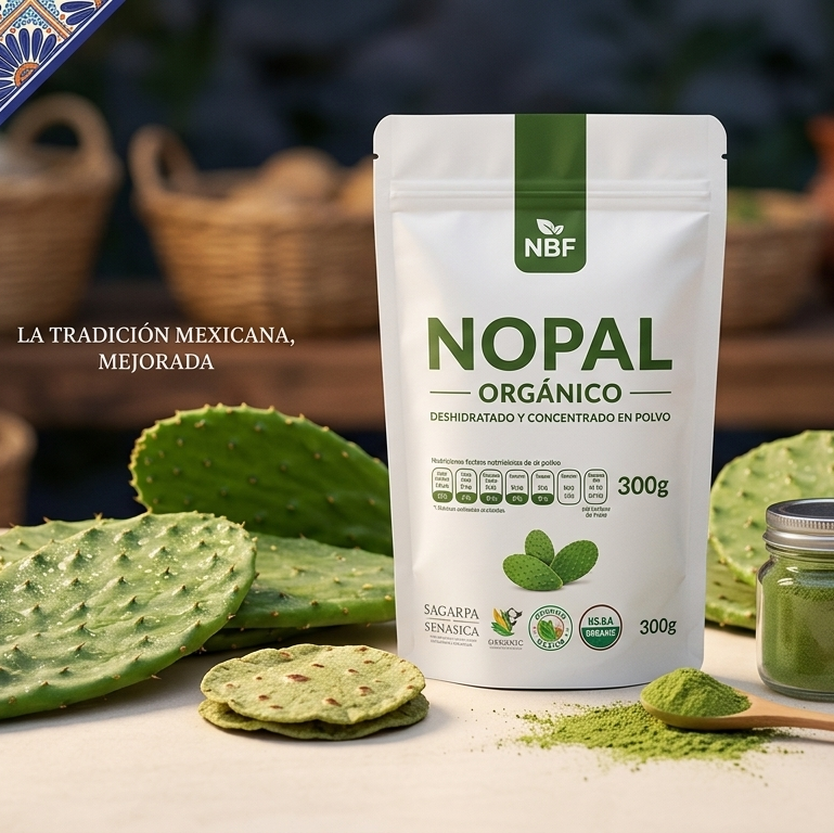 Nopal Deshidratado en Polvo Organico NBF Bolsa 300gr En Colombia