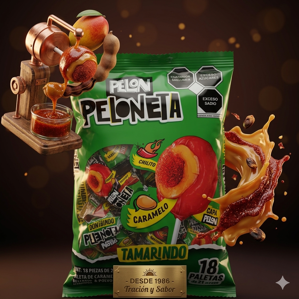 Hershey Pelón Peloneta Paleta Tamarindo Bolsa 18pzs 378gr Colombia