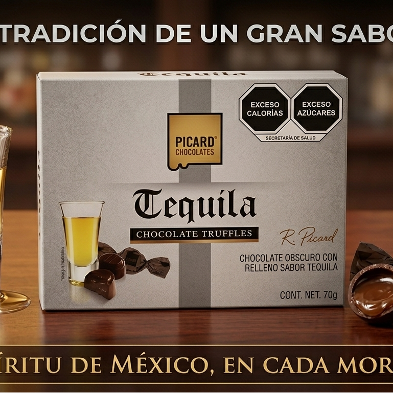 Chocolates Oscuro con Tequila Caja Gris Colombia