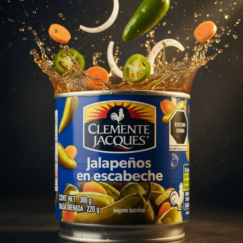 Clemente Jacques Jalapeños en Escabeche Rajas Lata 380gr Colombia