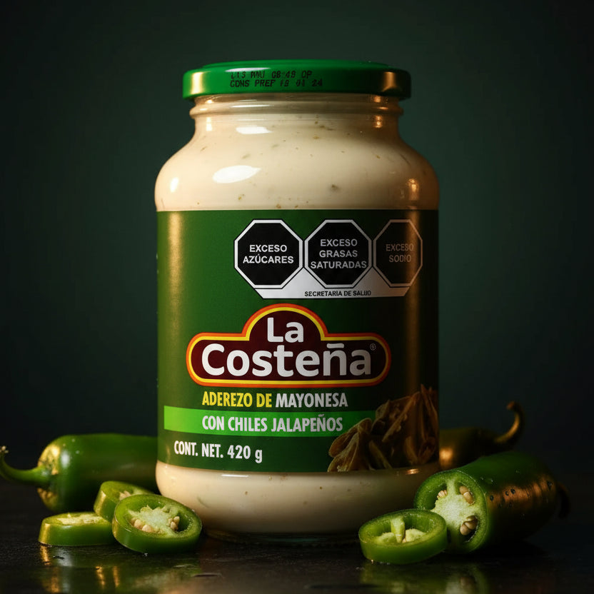 Mayonesa Aderezo con Chile Jalapeño Frasco Colombia