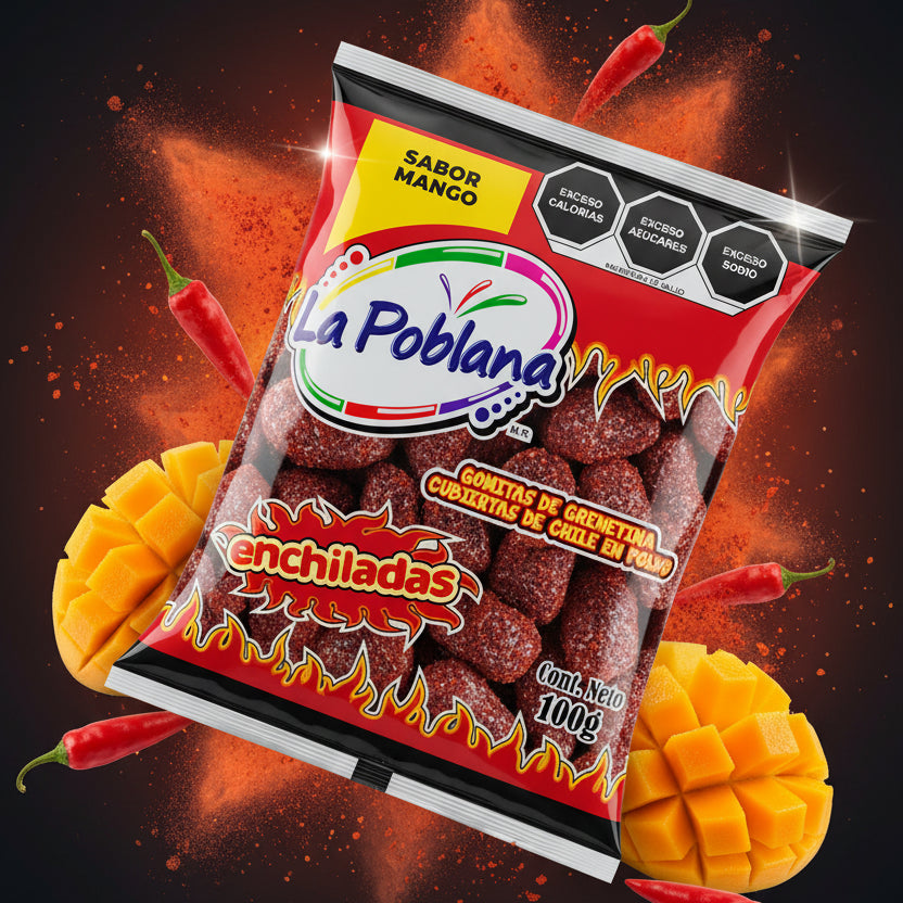 La Poblana Gomitas Mango Picositas Bolsa 100gr  Colombia
