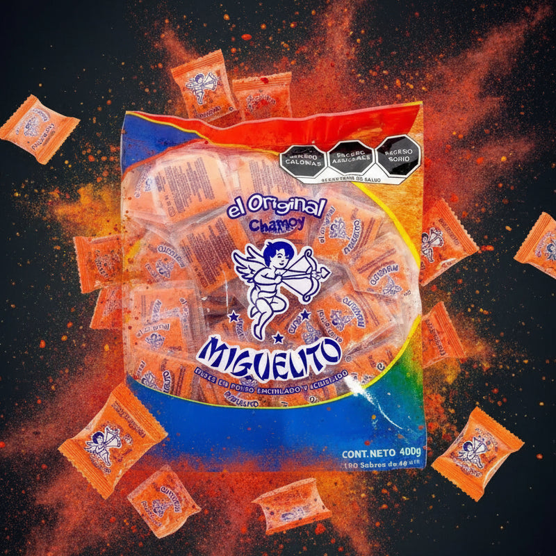 Miguelito Original Dulce en Polvo Chamoy en sobres individuales de México para Colombia