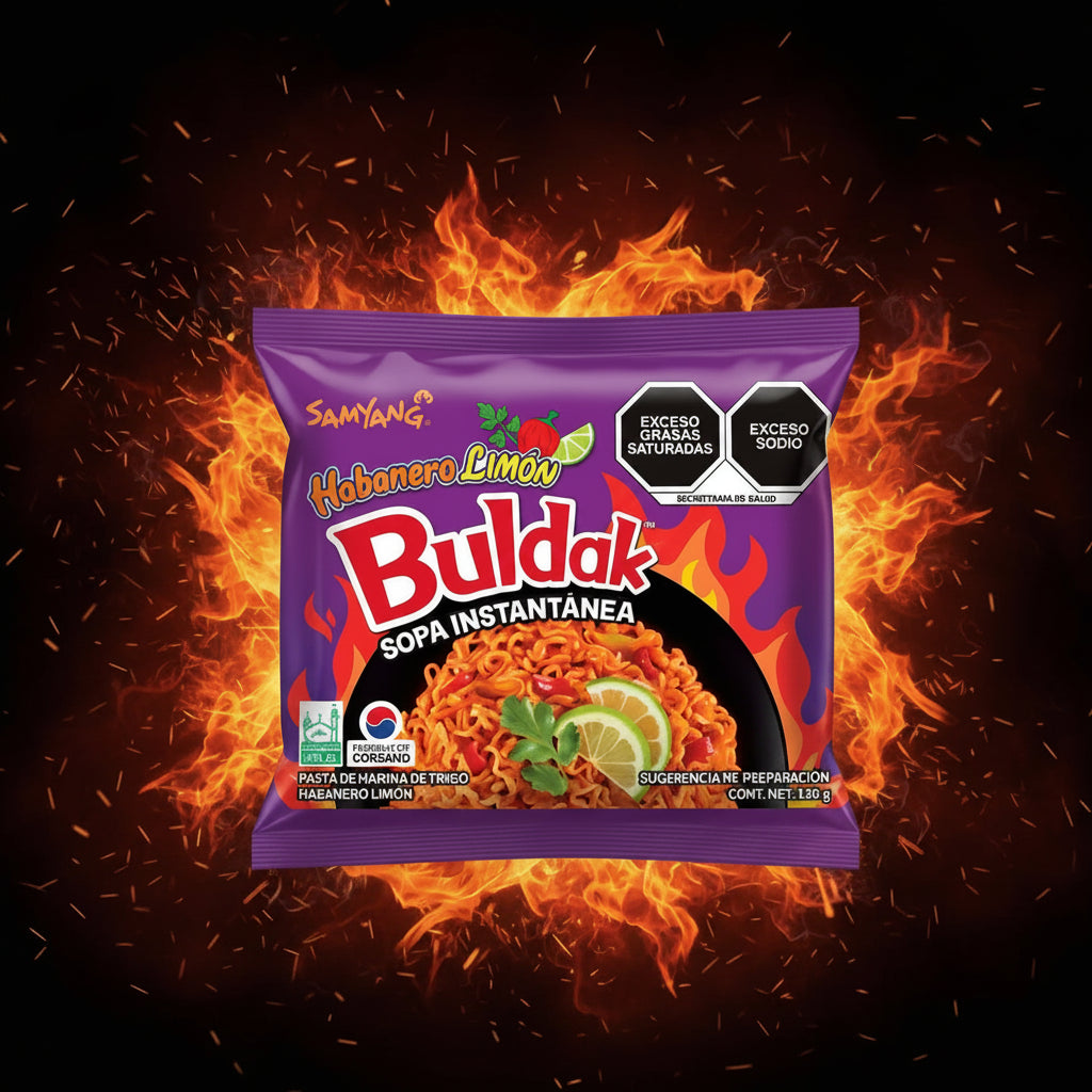 Buldak Sopa Instantánea Habanero Limón Bolsa (Morada) Colombia