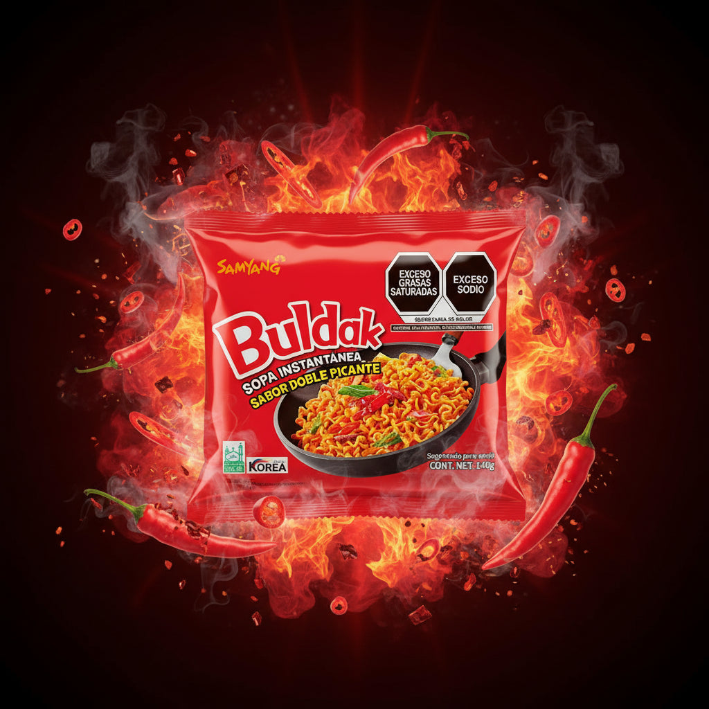 Buldak Sopa Instantánea Pollo Doble Picante Bolsa (Roja) Colombia