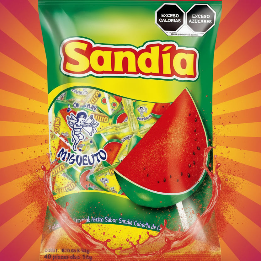 Paletas Sandia con Chile Miguelito en Colombia