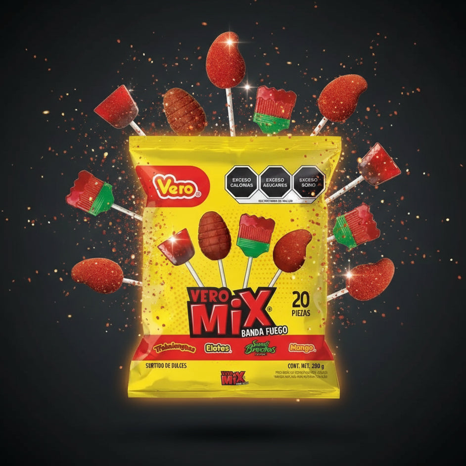 Paletas Vero Mix Banda Fuego Surtidas Bolsa x 20 pzs en Colombia