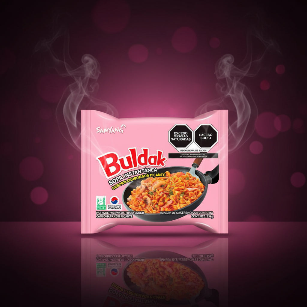 Buldak Sopa Instantánea Carbonara Picante Bolsa (Rosada) Colombia