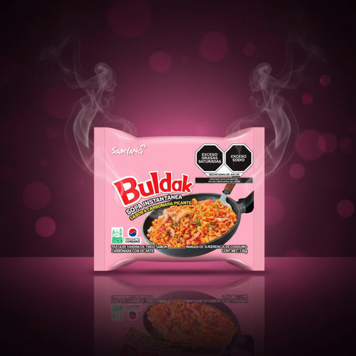 Buldak Sopa Instantánea Carbonara Picante Bolsa (Rosada) Colombia